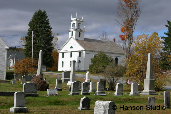 Lempster, NH - Church & Cemetery - Fall - Horizontal